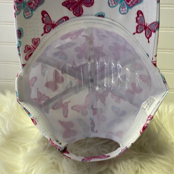 Butterfly 🦋 White with Multicolored Butterflies Baseball Cap - Picture 10 of 12